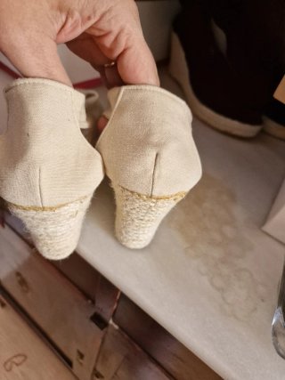 2 Pares Zapatillas esparto cuña talla 40 beige/neg