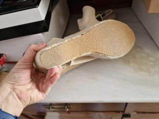 2 Pares Zapatillas esparto cuña talla 40 beige/neg
