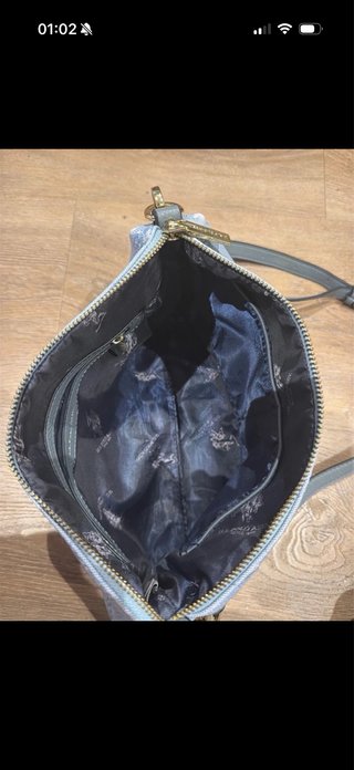 Bolso bandolera azul estampado