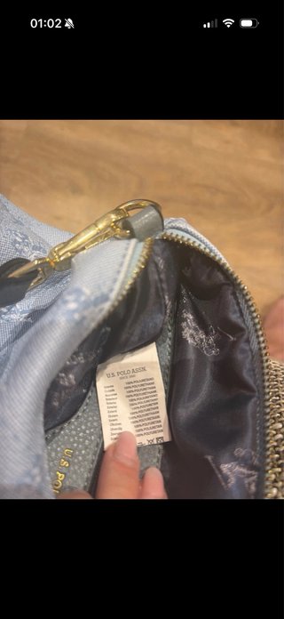 Bolso bandolera azul estampado