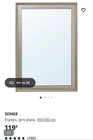 Espejo gris Plata 91x130 cm