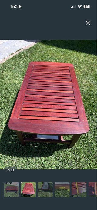 Mesa de madera para terraza o jardín