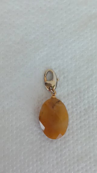 Ciondolo/Charm quarzo caramello