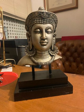 Figura Buda Nepal Hierro Madera Escayola