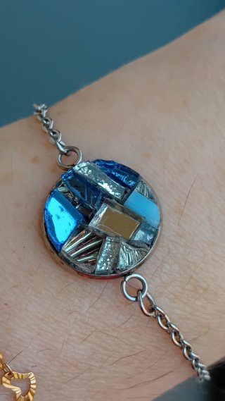 Bracciale tondo mosaico vetro
