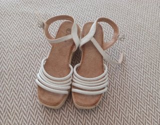 Sandalias plataforma mujer blancas