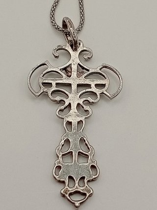 Collana vintage argento 925 croce barocco Filigran