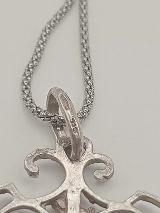 Collana vintage argento 925 croce barocco Filigran