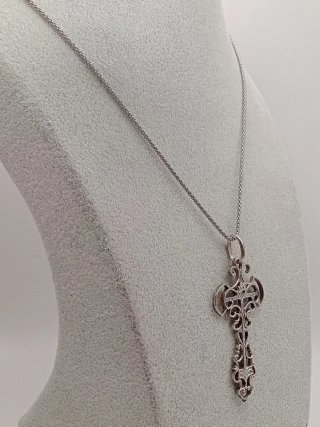 Collana vintage argento 925 croce barocco Filigran