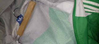 Chaqueta Cortavientos Adidas Gris y Verde Talla M