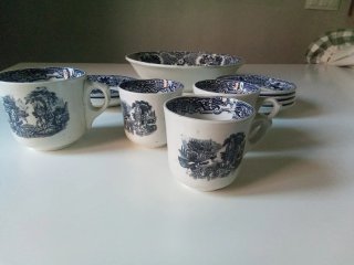 Lote antiguo La Cartuja Fuente + Tazas + Platos