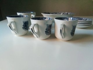 Lote antiguo La Cartuja Fuente + Tazas + Platos