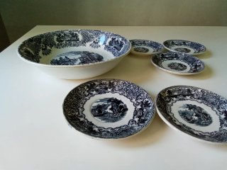 Lote antiguo La Cartuja Fuente + Tazas + Platos