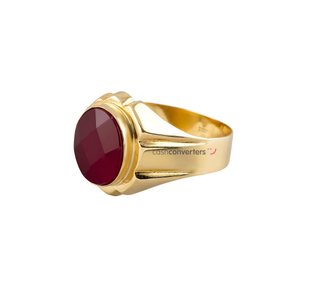 sello oro 18k con piedra con espinela