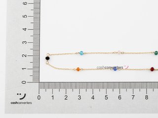 collar oro 18k con piedra con cuarzo 22cm