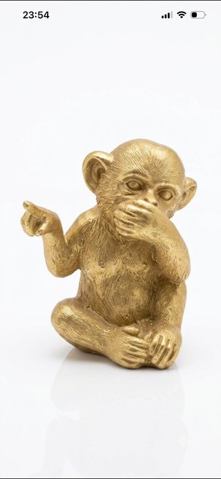 Statuetta scimmia dorata