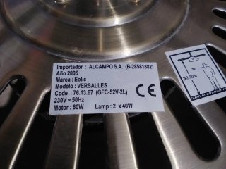 Ventilador de techo dorado