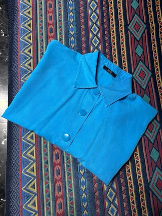 Camicia donna celeste