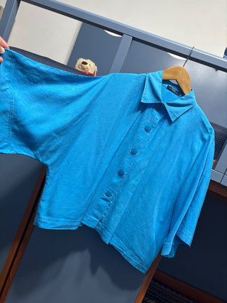 Camicia donna celeste