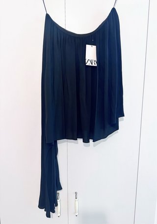 Blusa Zara Crepé Asimétrica Talla S