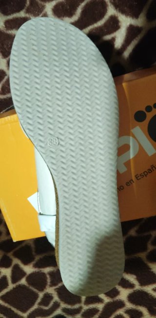 Sandalias Dospies Piel Talla 38 Plata Blanco
