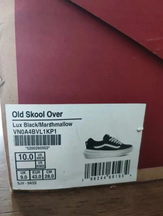 Zapatillas Vans Old Skool Over Talla 43