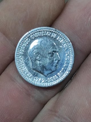 Moneda 1 Peseta 1947 Estrella 52 Rara