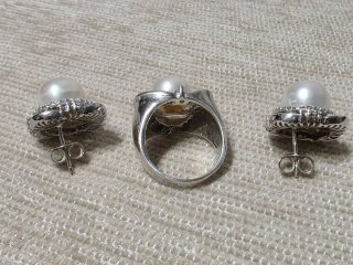 Conjunto Anillos y Pendientes Plata 925