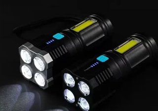 Linterna LED 4 Focos Potente