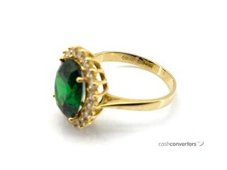 sortija oro 18k con piedra con circonita