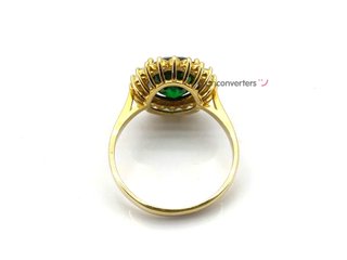 sortija oro 18k con piedra con circonita