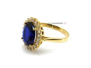 sortija oro 18k con piedra con circonita