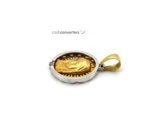 medalla oro 18k con piedra con circonita