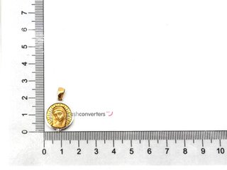 medalla oro 18k con piedra con circonita