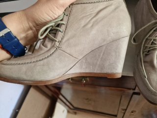 Botines tacón plataforma beige talla 40