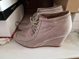 Botines tacón plataforma beige talla 40