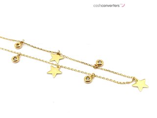 gargantilla oro 18k con piedra con circonita 22cm
