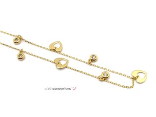 gargantilla oro 18k con piedra con circonita 22cm