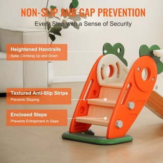 Tobogán para Niños, Tobogán para Niños de 1 a 12 Años con Escaleras Escalables y Aro de Baloncesto, Parque Infantil Interior y Exterior para Niños de Hasta 40 kg, Parque Infantil para Niños con Ba...