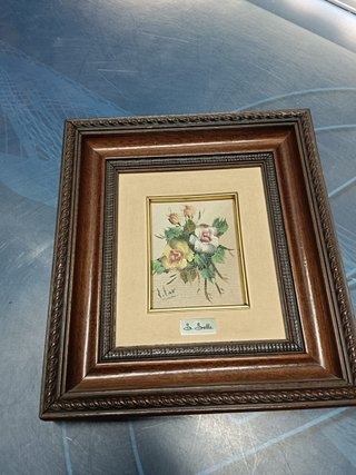 Coppia di quadri, splendidi fiori, olio. S.bella, 22x20x3 cm