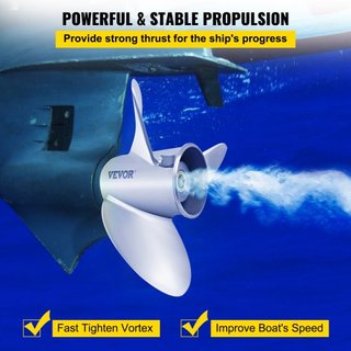 Hélice de fueraborda, Reemplazo para OEM 3860709, Hélice de barco de acero de 3 palas 14.5" x 21" de paso, Compatible con Volvo Penta SX Drive Todos los Modelos, con 19 dientes de spline, RH