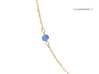 collar oro 18k con piedra con cuarzo 22cm