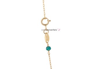 collar oro 18k con piedra con cuarzo 22cm