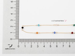 collar oro 18k con piedra con cuarzo 22cm