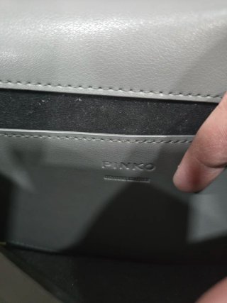 Borsa Pinko Grigia con Borchie e Perle