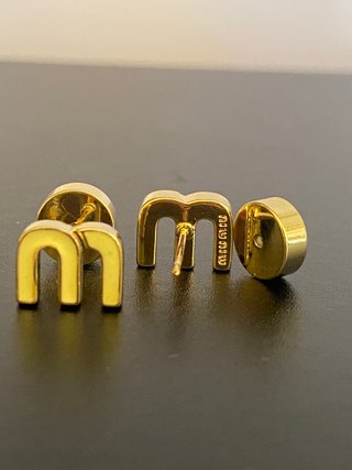 Orecchini Miu Miu Logo Oro