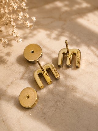 Orecchini Miu Miu Logo Oro