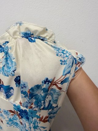 Vestido Shein floral azul y blanco