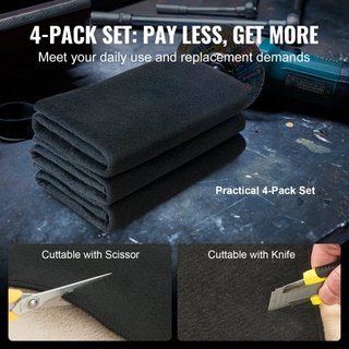 Confezione da 4 coperte per saldatura in feltro di carbonio, coperta ignifuga da 950 x 910 mm, set di tovaglie resistenti al calore fino a 982℃, cuscinetto isolante ignifugo in fibra di carbonio