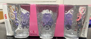 Juego 6 tazas café Harmonía porcelana y 6 vasos